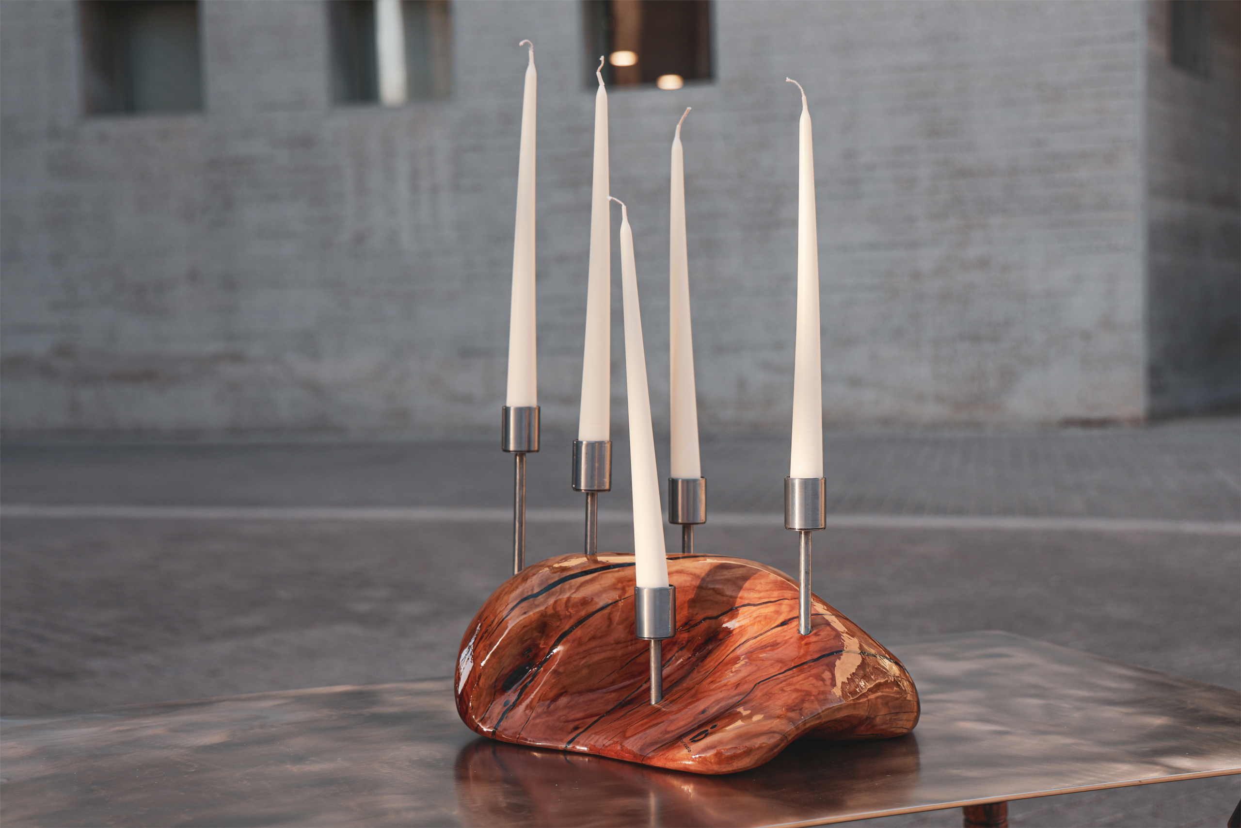 1 LAVENDER FIVE-CANDLE HOLDER - Image 1